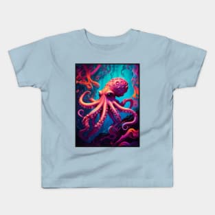 Pink Octopus Illustration Kids T-Shirt